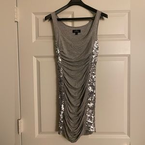 bebe Addiction Grey Sequin Dress